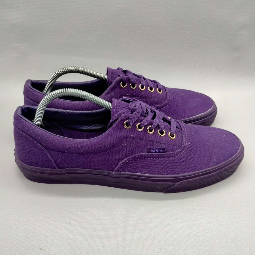 Vans Era Monochromatic Purple Canvas Low Top Sneakers Gold Eyelets Mens Size 11